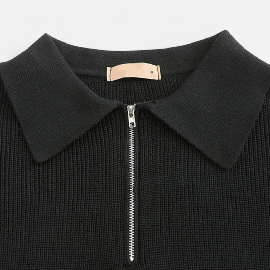 Solenne | Men’s Cotton Half-Zip Knit Sweater