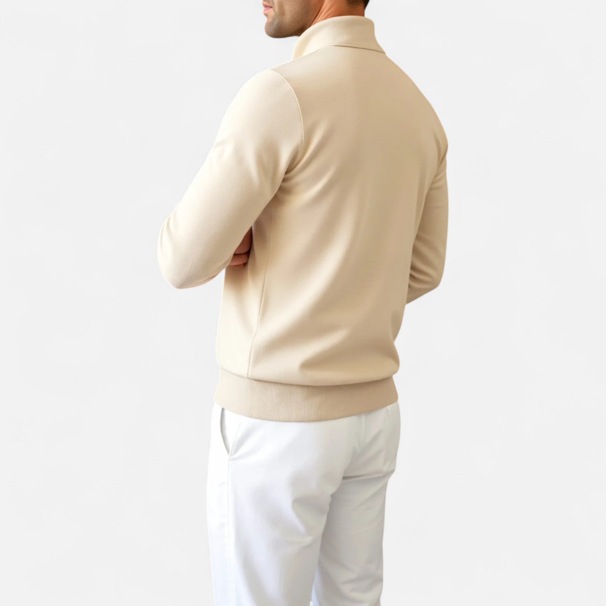 Solenne | Men’s Long-Sleeve Zip-Neck Polo