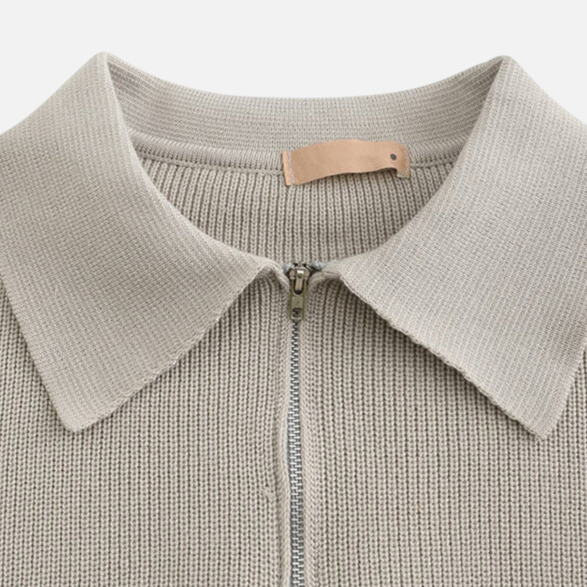 Solenne | Men’s Cotton Half-Zip Knit Sweater
