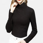 Solenne | Women’s Warm High-Neck Knit Shirt